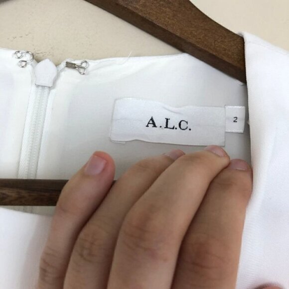 A.l.c. White Long Sleeve Ruffle Detail Dress - Picture 6 of 7